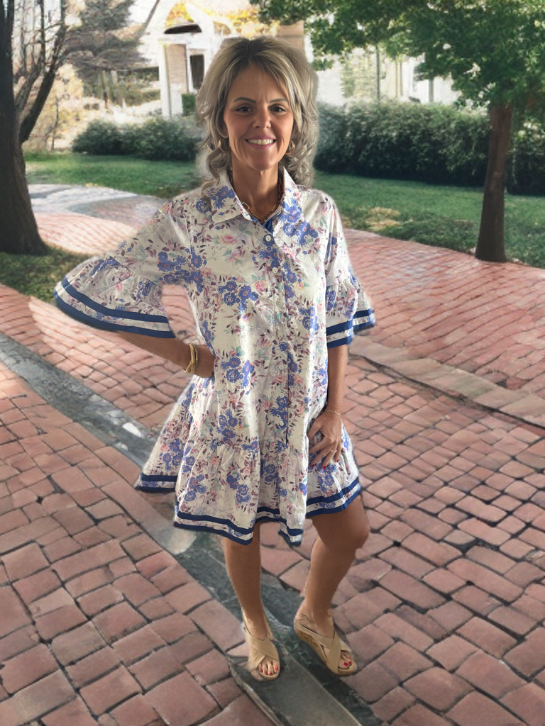 Lilac/Blue Floral Dress