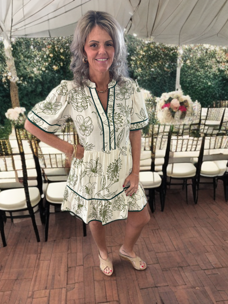 Green Short Sleeve Dress