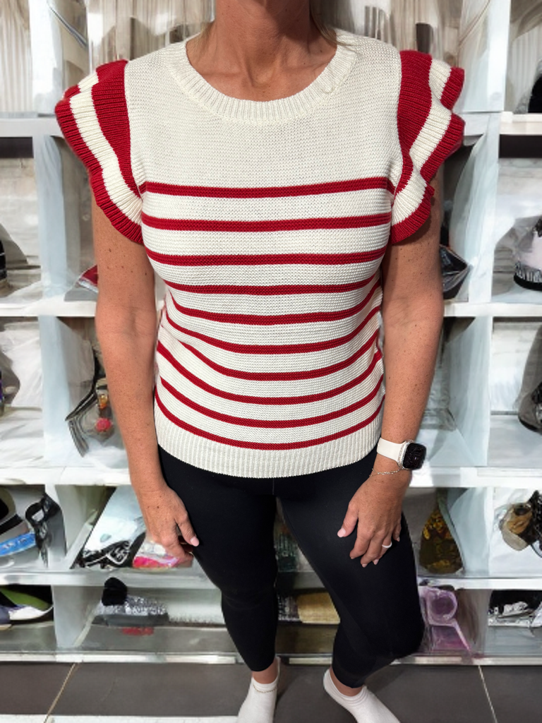 Red & White Stripe Sweater