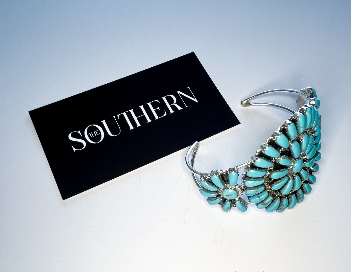 Davin Benally Petit Point Turquoise Navajo Cuff