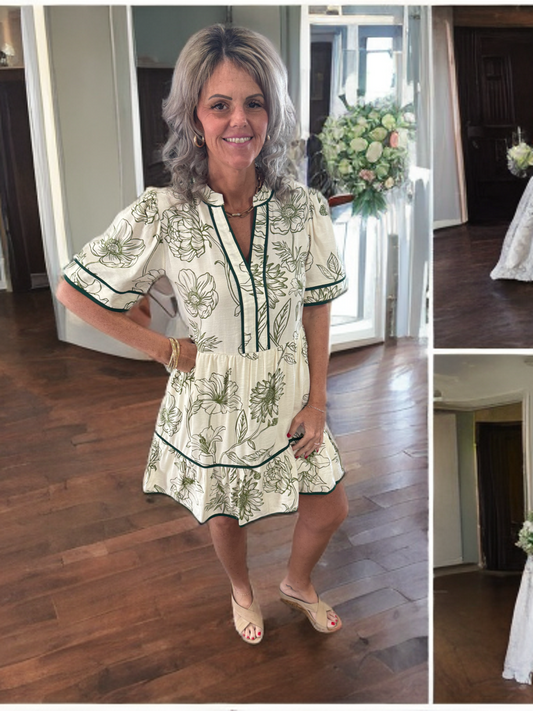 Green Short Sleeve Dress