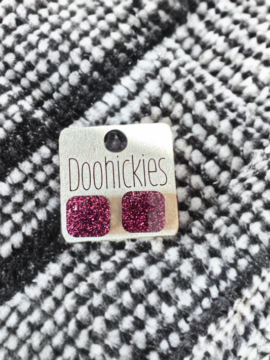 Game Day Earrings - Maroon Square