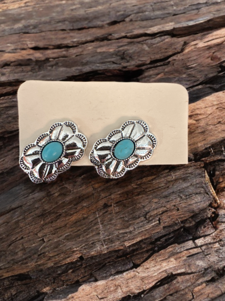 Fun Faux Turquoise Earrings - Rectangle