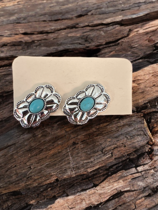 Fun Faux Turquoise Earrings - Rectangle