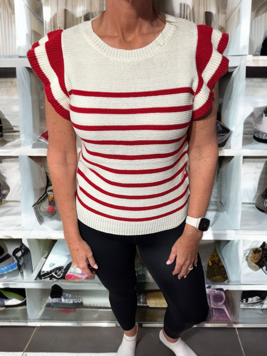 Red & White Stripe Sweater