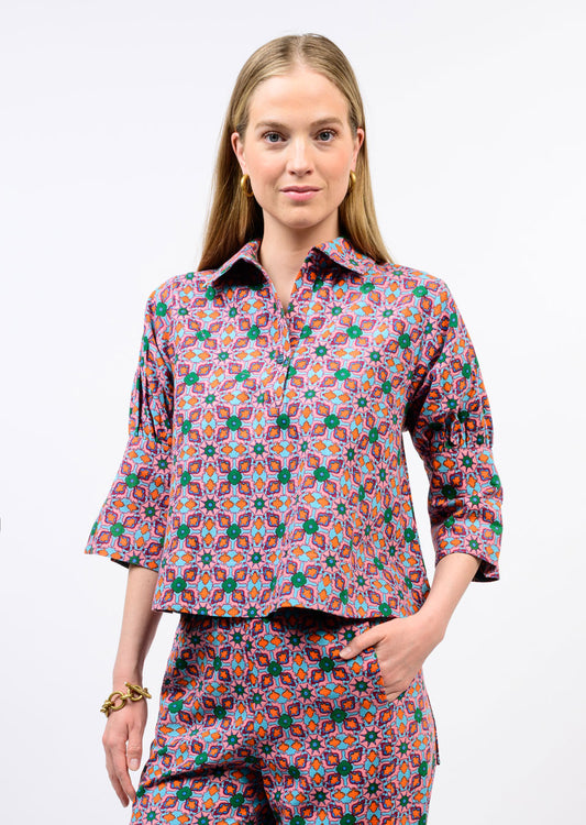Ivy Jane - Tile Print Popover Top