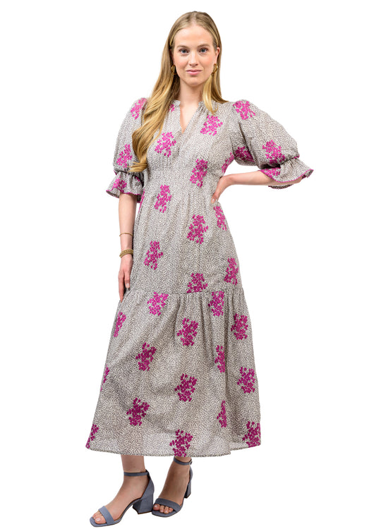 Uncle Frank - Floral Ditsy Embroidered Maxi Dress