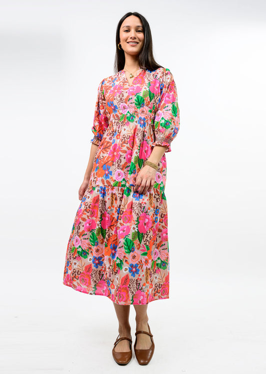 Uncle Frank - Floral Smocked Tiered Maxi Dress
