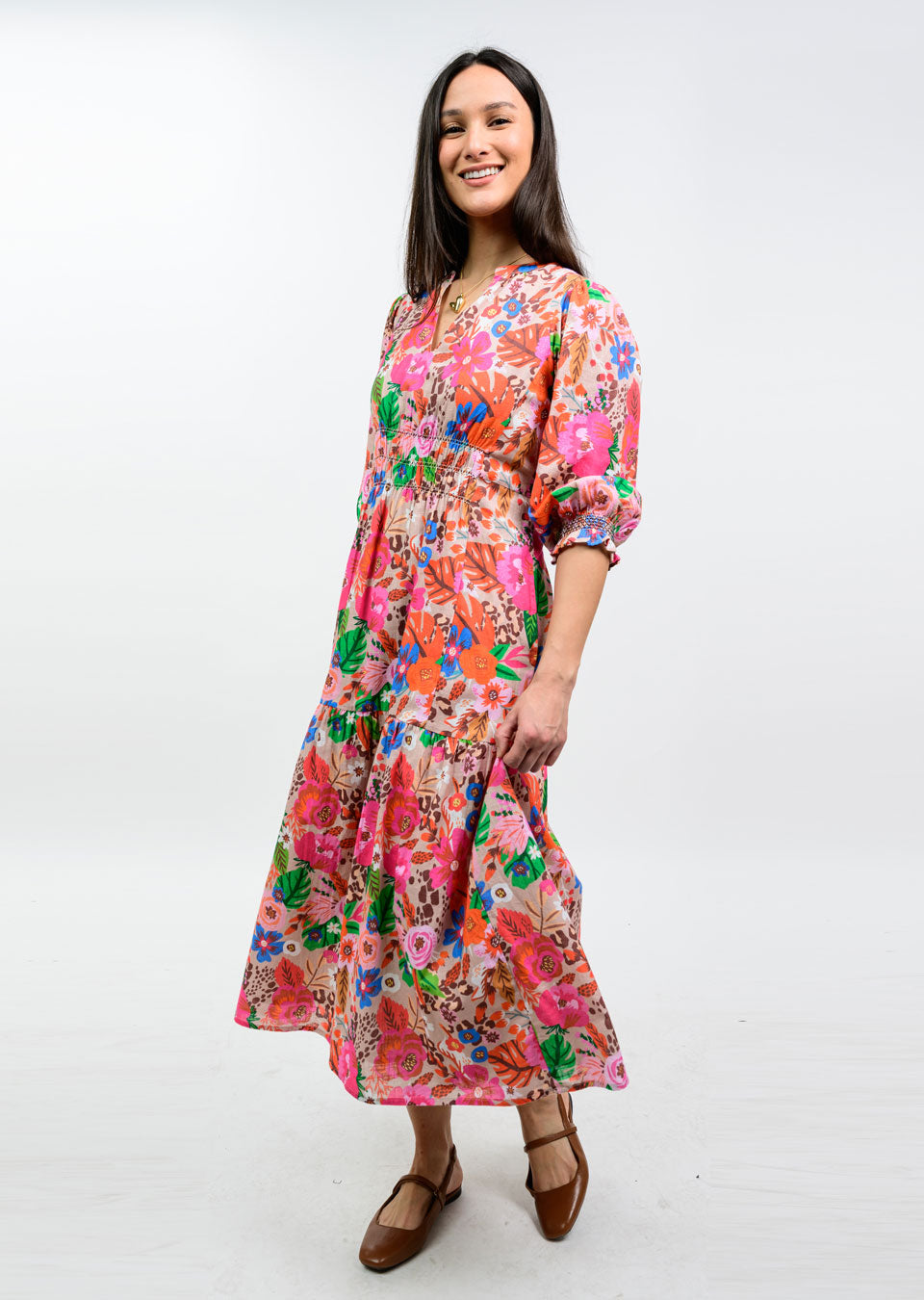 Uncle Frank - Floral Smocked Tiered Maxi Dress