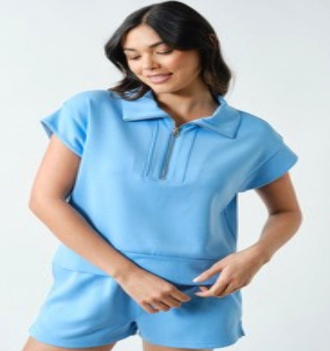 Ocean Blue half zip Set